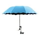 thumbnail image 1 of Sombrilla de playa con abrazadera ajustable, plegable en tres posiciones, impermeable, parasol Azul, 1 of 9