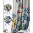 thumbnail image 3 of Blue Spring Floral Kitchen Curtains Pink Flowers Butterfly Rustic Cafe Short Curtains for Bathroom Blackout Window Curtain Grommet Small Window Treatment Drapes for Bedroom Living Room 27.5"x39"x2, 3 of 9