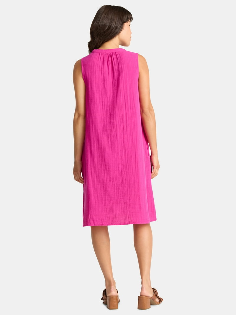 fitted shift dress GAIA Cinched Maxi Cotton Dress - 100% COTTON main image 1