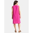 thumbnail image 2 of Time and Tru Women's Cotton Double Cloth Shift Dress, Sizes XS-XXXL, 2 of 4