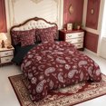 thumbnail image 2 of Erosebridal Navy Paisley Bandana 7-Piece King Bedding,White Western Scarf King Bed in a Bag,Black Reversible, 2 of 7