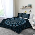 thumbnail image 4 of BlessLiving Boho Duvet Cover Set Queen Retro Pattern 3Pcs Blue Boho Bedding Set, 90x90", 4 of 6
