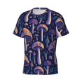 thumbnail image 5 of Vsdgher Floral Hippie Mushrooms Print Men's Dry Fit Mesh Athletic Shirts Moisture Wicking Tennis T-Shirt Tops, 5 of 9
