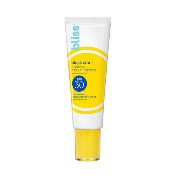 Bliss Block Star Sheer Tinted Broad Spectrum SPF 30 Daily Mineral Sunscreen For All Skin Types, 1.4 fl oz