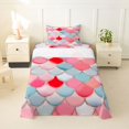 thumbnail image 2 of Manfei Mermaid Princess Twin Sheets, Mosaic Fish Scale Bedding, Pink Teal, 3-Piece, 1 Flat Sheet, 1 Fitted Sheet and 1 Pillowcase, 2 of 6