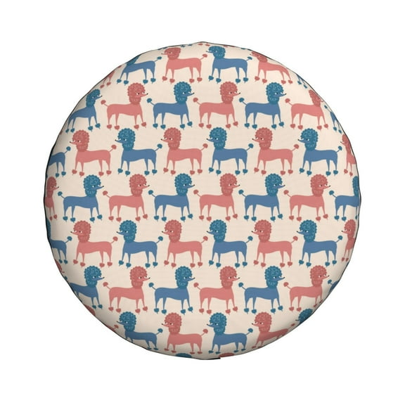 Xecao Cartoon Poodle Dog for Tire Covers: Waterproof, dust-proof, and universally fitting for trailers, SUVs