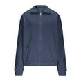 thumbnail image 7 of Jinhomg Mens Fleece Full Zip Up Sweatshirt Casual Mock Neck Jacket Sweatshirts No Hood Lightweight Cardigan Coats with Pockets, 7 of 7