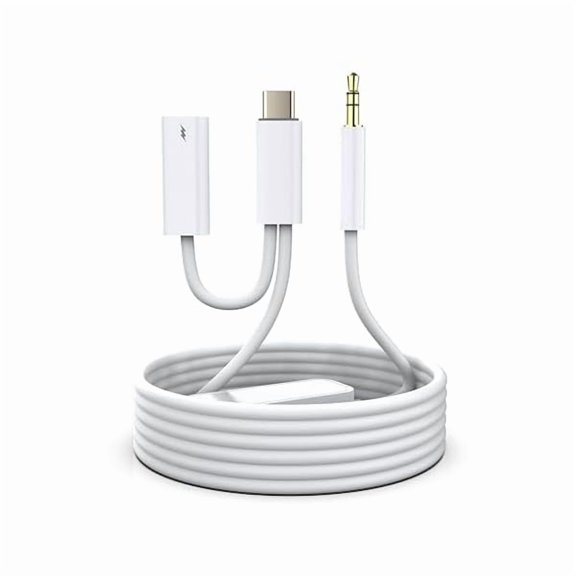 USB-C to 3.5mm Aux Cable for Car with 60W Fast Charging - Type C Aux Cord Compatible with iPhone 15/16, Galaxy S21-S25, Google Pixel & More - Noise-Free Audio & Hands-Free Call