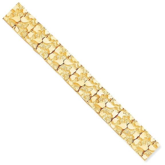 Primal Gold 10 Karat Yellow Gold 15mm Nugget Bracelet