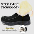 thumbnail image 3 of ZUTY Winter Snow Booties for Women Plush Faux Fur Lined Fuzzy Loafers Warm Comfortable Casual Walking Shoes Black 7, 3 of 6