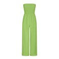 thumbnail image 6 of Gaecuw Dressy Jumpsuit for Women 2023 Sleeveless Off the Shoulder Strapless Overall with Pockets Band Collar Solid Onesie One Piece Outfits Casual Loose Long Pants Wide Leg Summer Romper Ankle Length, 6 of 6