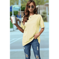 thumbnail image 4 of Camiseta Básica de Corta con Cuello en V en Amarillo M, 4 of 5