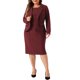 thumbnail image 2 of Conjuntos de trajes de talla grande Agnes Orinda para mujeres, atuendos de dos piezas, blazers, chaqueta y vestido sin mangas, conjuntos de trajes de negocios informales 1X burdeos, 2 of 6