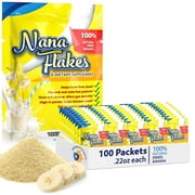Nana Flakes by Nutritional Designs Banana Flakes Medical Food Powder - Great Source of Protein & Fiber - (100 Packets)