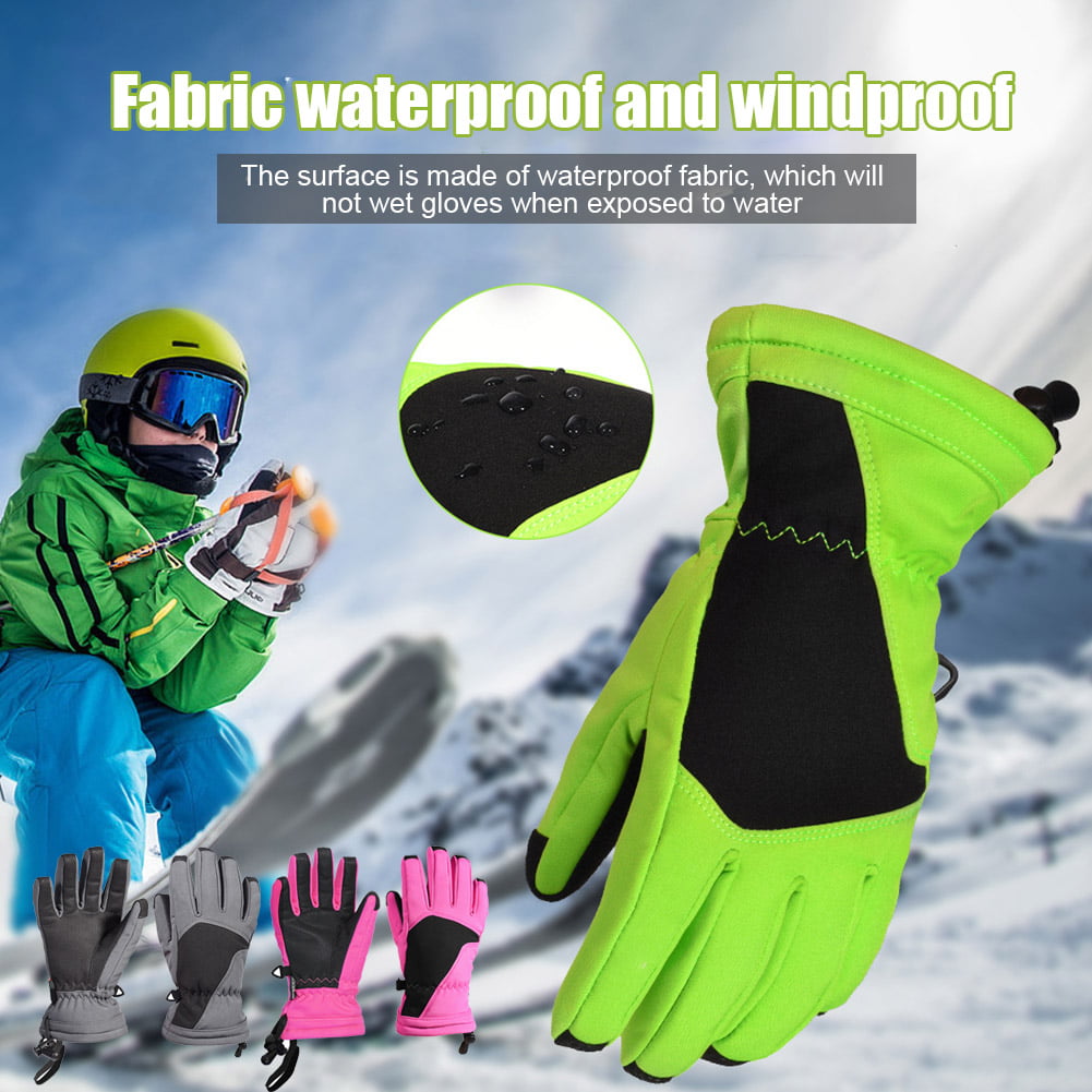 Kids Gloves Winter Outdoor Sports Ski Gloves Waterproof Windproof Sports Glove E 