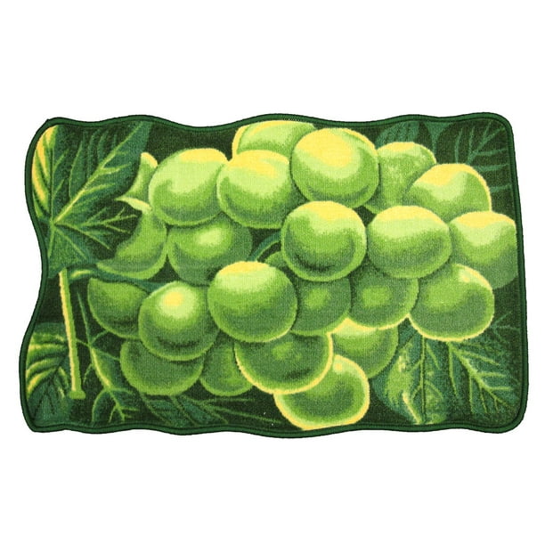 Green Grape Printed NonSlip Kitchen Mat, 18x30 Inches