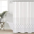 thumbnail image 2 of Hokiten Shower Curtain, Geometric Stripes, Fabric Shower Curtains for Bathroom, Abstract Minimalistic Bohemia Aesthetic Art Bath Curtain Waterproof Bathtub Curtains with 12 Hooks, Large 72" x 78", 2 of 7
