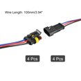 thumbnail image 2 of Unique Bargains Waterproof Connector Electrical Quick Connect 3 Pin Male Female 0.75mm2 with 100mm Long Wire 4 Sets, 2 of 5