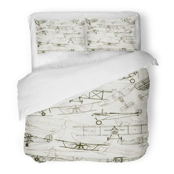 Pattern Fills Twin Size Duvet Cover, Airplane Bedding Twin Size