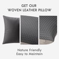 thumbnail image 4 of Phantoscope Faux Leather Woven Throw Pillows, Modern Farmhouse Decorative Accent Pillows, Light Gray, 18 x 18 in, Set of 2, 4 of 6