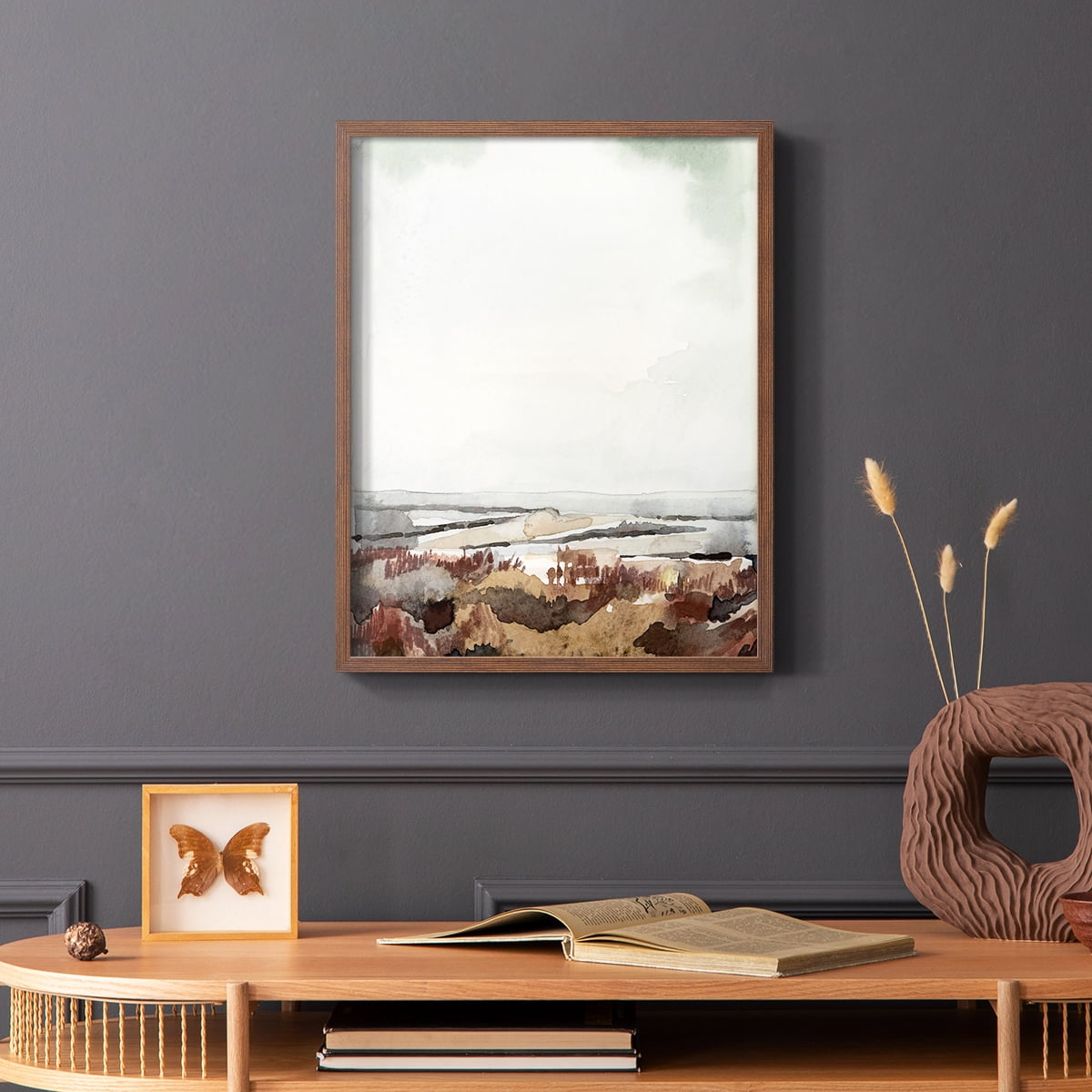 Coastal Inlet Study I Framed Print in Brown Solid Wood Framed Print No Nail Hanging