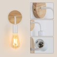 thumbnail image 5 of Apliques de pared para interiores de 2 piezas, apliques de pared industriales LED para interiores, lámparas de pared de madera para sala de estar, dormitorio [Clase energética E] blanco, 5 of 5