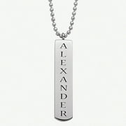Personalized Planet Stainless Steel Engraved Bar Name Pendant, 20"