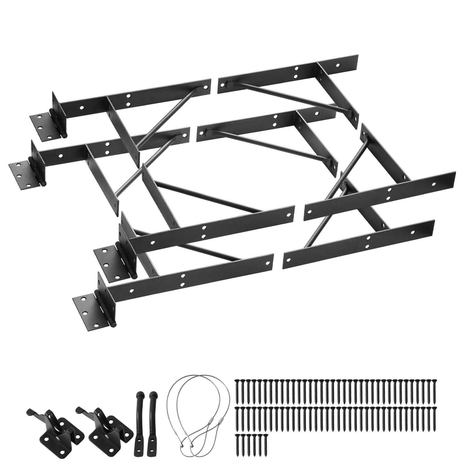 KFFKFF Gate Corner Brace Bracket,Sag Prevention Gate Structure Kit with Secure Lock,Pack of 2,Black