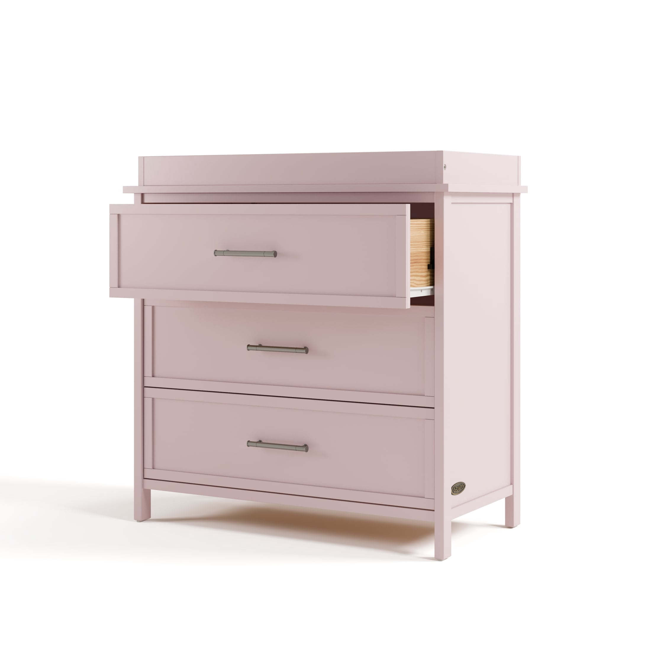 Graco Classic 3 Drawer Dresser with Infant Changing Topper, Blush