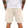 thumbnail image 6 of Dwelliawo Men's Shorts Stylish Wide Leg Corduroy Short Beach Casual Drawstring Shorts Pant with Pockets Elastic Waist Shorts Beige 2XL, 6 of 7
