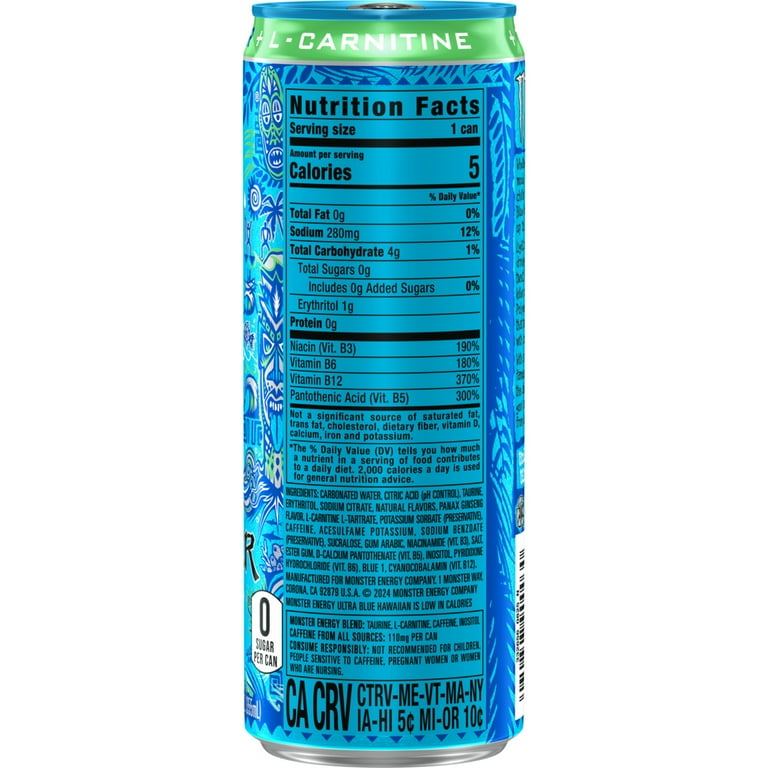 l carnitina en el embarazo pdf Monster® Zero Sugar Ultra Sunrise Energy Drink Multipack Cans, 4 pk / 12 fl  oz main image 1