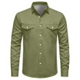 thumbnail image 5 of LODIENY Men Button Down Collared Shirts Long Sleeve Lightweight Regular Fit Business Work Shirt with Flap Pockets Army Green XXL, 5 of 8