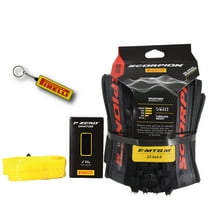 Pirelli Scorpion E-MTB M Red Color Edition (27.5 x 2.6) Mountain Bicycle Tire & SmarTUBE 23/32-622 Tubeless Tear-Resistant E-MTB Tire for XC Racing Trail & Enduro 60 TPI Mountain Bike w/Keychain