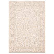 SAFAVIEH Noble Winchester Floral Bordered Area Rug, Light Beige/Cream, 4' x 5'7"