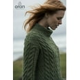thumbnail image 6 of Aran Merino Wool Cardigan Women's Irish Asymmetrical Button Neck Cable Knitted Sweater Made in Ireland, 6 of 9