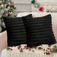 thumbnail image 5 of Uutvmp Christmas Faux Fur Plush Throw Pillow Covers 17.7x17.7 Inch, Luxury Soft Fluffy Striped Decorative Pillow Covers for Sofa, Couch, Living Room, 5 of 7