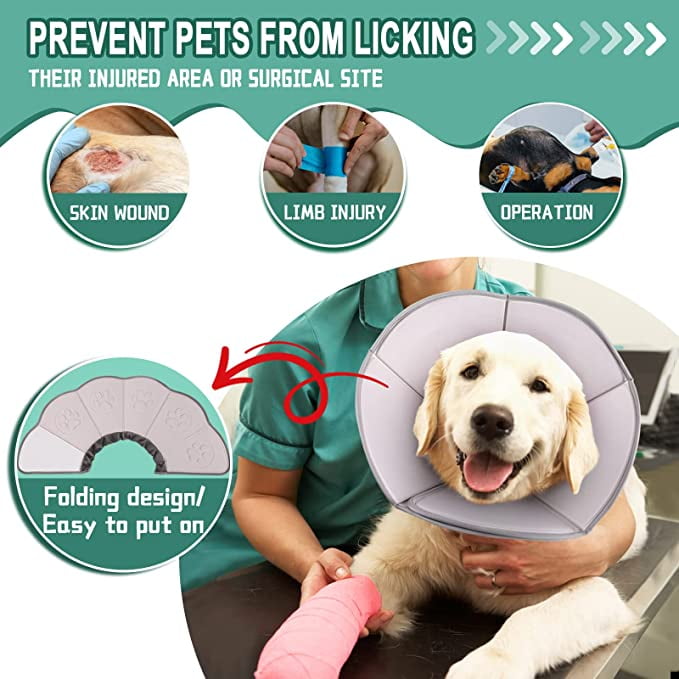 Hongchun Soft Dog Cone Collar For Small Medium Large Dogs Comfort Dog Cone Alternative After Surgery Elizabethan Dog Recovery Cone Collar For Dogs A