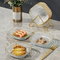 thumbnail image 2 of Clear Plastic Serving Tray with Diamond Pattern and Gold Rim, Elegant Snack Bowl for Fruit, Candy, Nuts, Party Platter for Coffee Table and Kitchen, 2 of 6