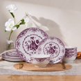 thumbnail image 6 of Vesteel 12 Pieces Bowls and Plates Set, Floral Ceramic Dinnerware Set for 4, Porcelain Tableware Dishes Set for Kitchen, Dining, Microwave & Dishwasher Safe, Vintage Purple, 6 of 10