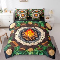 Erosebridal Farmhouse Camper Bed in a Bag Full size, Woodland Adventure Bed Set, Lodge Cabin Decor, Reversible