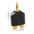 thumbnail image 2 of 3.5mm Gold Plated Stereo 3.5mm Male To 2RCA Female Audio Adapter for Cell Phone Computer Speaker Earphone Adapter, 2 of 4
