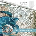 thumbnail image 6 of Nautical Green Sea Turtles Beach Theme Fabric Shower Curtain Sets Bathroom Blue Ocean Decor with Grommets and Hooks - 72 x 72 Inch Teal, 6 of 6