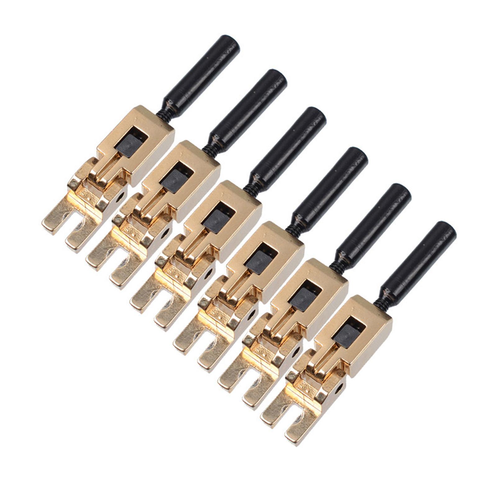 6 Pieces Guitar Bridge Saddles Electric Guitar Parts Metal Construction for DIY Repairs and Musicians