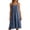 Navy, variant on Women's Spaghetti Strap Dress Crewneck Pleated Loose Fit Flowy Boho Dresses Trendy Vacation Clothes