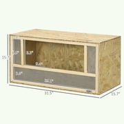 PawHut Reptile Terrarium, Wooden Reptile Tank 31.5 x 15.7 x 15.7 with Sliding Door for Chameleon, Lizard, Snake, Frog, Turtle, 33.8 Gallon