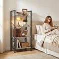 thumbnail image 2 of Atilioo 4 Tiers Bookcase, Wood Bookshelf Tall Display Shelves Storage Organizer for Bedroom, Living Room & Home Office, Gray, 2 of 9