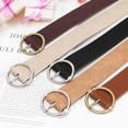 thumbnail image 4 of Women Belts for Jeans Dress Casual Women Leather Belts with O-Ring Buckle 1.42" Width Plus Size Ladies Waist Belts, 4 of 6
