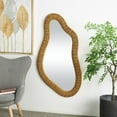 thumbnail image 2 of DecMode 28" x 52" Brown Handmade Woven Oval Abstract Wall Mirror, 2 of 9