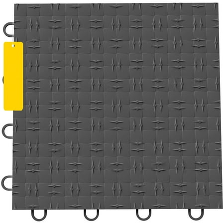 BENTISM Garage Floor Tiles 12"x12" Garage Floor Covering Tiles 25 Pack Graphite Diamond Plate Garage Flooring Tiles Slide-Resistant Modular Garage Flooring 55000lbs Capacity for Basement Gym