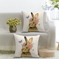 thumbnail image 5 of Spring Summer Rabbit Decor Pillow Covers Easter Rabbit Bunny Cotton Linen Pillowcase Sofa Bed Cushion Cover, 5 of 6